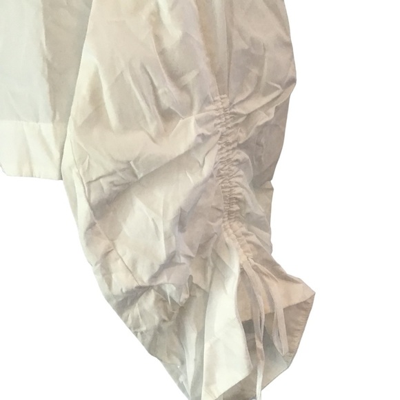 NWOT 10 Crosby Derek Lam White Crop Blouse with Ballon Sleeves 8 - Picture 3 of 4